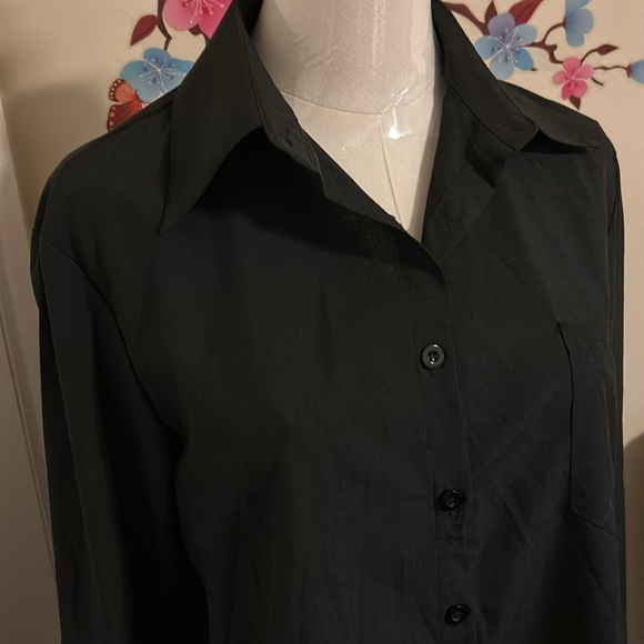 SHEIN | Black Long Sleeved Buttoned Up Shirt Size Small - Picture 2 of 5